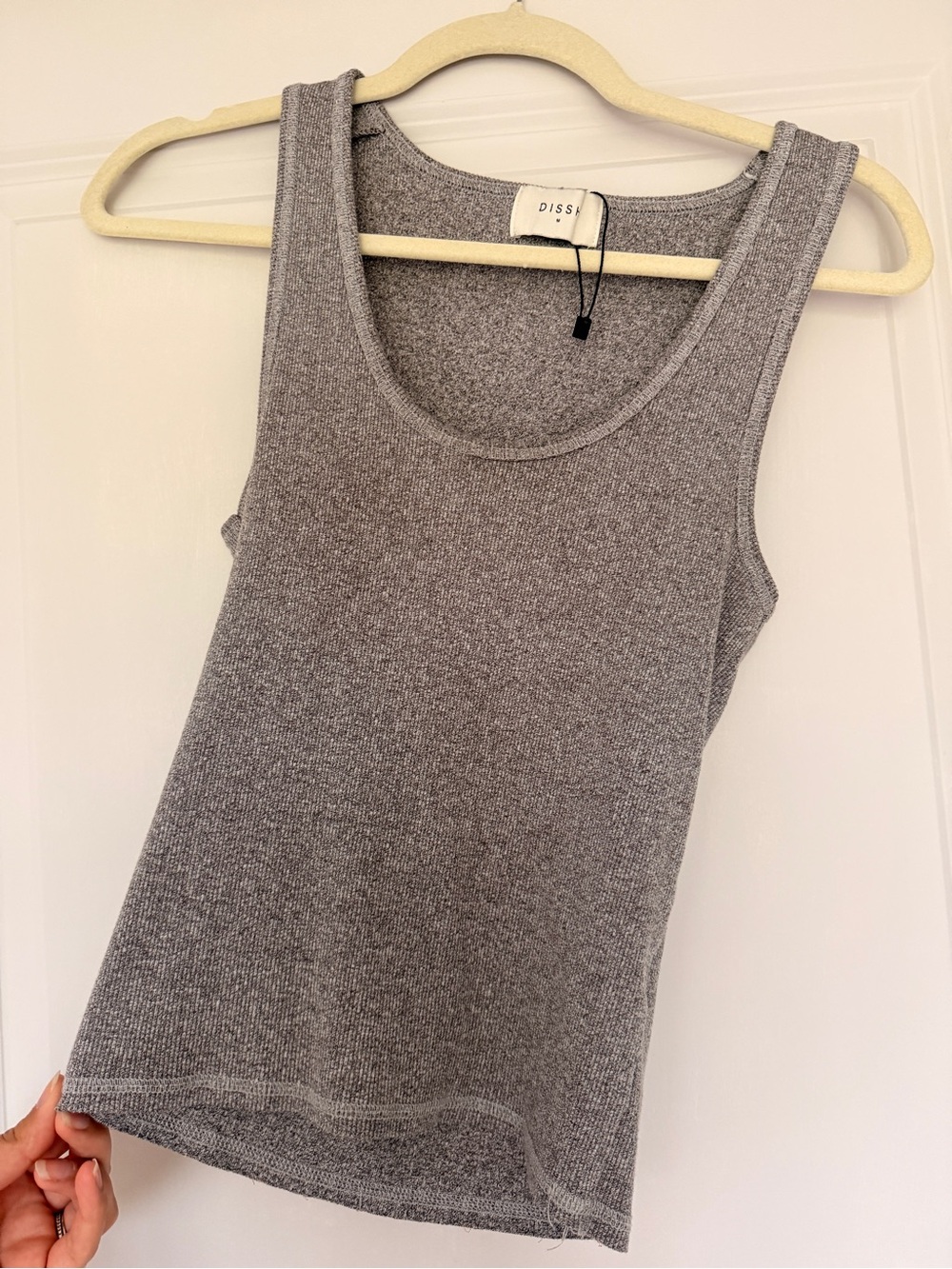 DISSH Heather Gray Ribbed Scoop Tank